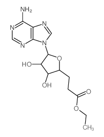 ethyl 3-[5-(6-aminopurin-9-yl)-3,4-dihydroxy-oxolan-2-yl]propanoate Structure