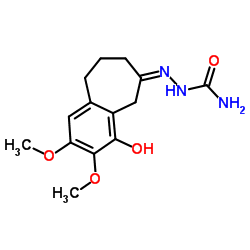 (2Z)-2-(4-Hydroxy-2,3-dimethoxy-5,7,8,9-tetrahydro-6H-benzo[7]annulen-6-ylidene)hydrazinecarboxamide Structure