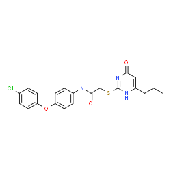 N-[4-(4-chlorophenoxy)phenyl]-2-[(4-hydroxy-6-propylpyrimidin-2-yl)sulfanyl]acetamide structure