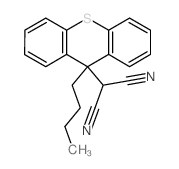 2-(9-butylthioxanthen-9-yl)propanedinitrile structure