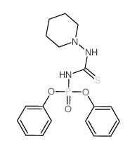 Phosphoramidic acid,[(1-piperidinylamino)thioxomethyl]-, diphenyl ester (9CI) structure