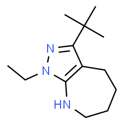 Pyrazolo[3,4-b]azepine, 3-(1,1-dimethylethyl)-1-ethyl-1,4,5,6,7,8-hexahydro- (9CI) Structure