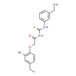 2-(2-bromo-4-ethylphenoxy)-N-({[3-(hydroxymethyl)phenyl]amino}carbonothioyl)acetamide Structure