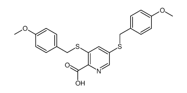 3,5-bis[(4-methoxyphenyl)methylsulfanyl]pyridine-2-carboxylic acid结构式