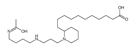 11-[1-[3-(4-acetamidobutylamino)propyl]piperidin-2-yl]undecanoic acid结构式