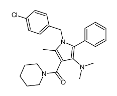 [1-(4-Chloro-benzyl)-4-dimethylamino-2-methyl-5-phenyl-1H-pyrrol-3-yl]-piperidin-1-yl-methanone Structure