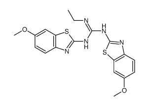 2-ethyl-1,3-bis(6-methoxy-1,3-benzothiazol-2-yl)guanidine结构式