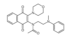 N-[2-(N-methyl-anilino)-ethyl]-N-(3-morpholin-4-yl-1,4-dioxo-1,4-dihydro-naphthalen-2-yl)-acetamide结构式