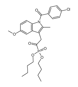 {2-[1-(4-Chloro-benzoyl)-5-methoxy-2-methyl-1H-indol-3-yl]-acetyl}-phosphonic acid dibutyl ester结构式