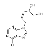 5-(6-chloropurin-9-yl)pent-3-ene-1,2-diol Structure