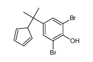 2,6-dibromo-4-(2-cyclopenta-2,4-dien-1-ylpropan-2-yl)phenol结构式