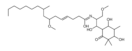 N-[2-(4,6-Dihydroxy-3,3,5-trimethyl-2-oxocyclohexyl)-2-hydroxy-1-(methoxymethyl)ethyl]-7-methoxy-9-methyl-4-hexadecenamide结构式