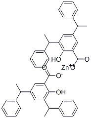 zinc(2+) 3,5-bis(1-phenylethyl)salicylate结构式