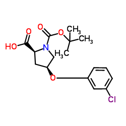 (4S)-1-(tert-Butoxycarbonyl)-4-(3-chlorophenoxy)-L-proline Structure