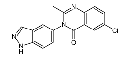 6-chloro-3-(1H-indazol-5-yl)-2-methylquinazolin-4-one结构式