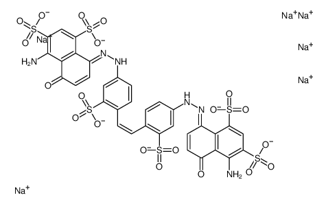 8,8'-[1,2-Ethenediylbis[(3-sulfo-4,1-phenylene)azo]]bis[4-amino-5-hydroxy-1,3-naphthalenedisulfonic acid]hexasodium salt结构式