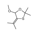 5-methoxy-2,2-dimethyl-4-(propan-2-ylidene)-1,3-oxathiolane结构式