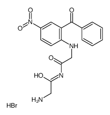 N-(2-Benzoyl-4-nitrophenyl)-glycyl-glycinamide hydrobromide hydrate (2 :2:1)结构式