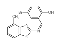 Phenol,4-bromo-2-[[(4-methyl-2-benzothiazolyl)imino]methyl]- Structure