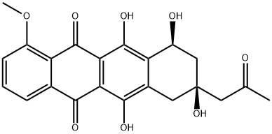 (8S)-7,8,9,10-Tetrahydro-6,8α,10α,11-tetrahydroxy-1-methoxy-8β-(2-oxopropyl)-5,12-naphthacenedione structure