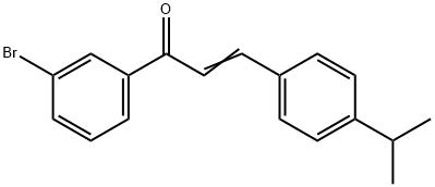 (2E)-1-(3-bromophenyl)-3-[4-(propan-2-yl)phenyl]prop-2-en-1-one structure