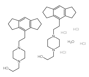 1-(2-(s-Hydrindacen-4-yl)ethyl)-4-(2-hydroxyethyl)piperazine dihydroch loride hemihydrate Structure