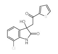 2H-Indol-2-one,7-chloro-1,3-dihydro-3-hydroxy-3-[2-oxo-2-(2-thienyl)ethyl]- Structure