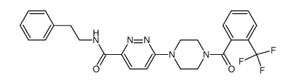 6-[4-(2-trifluoromethylbenzoyl)piperazin-1-yl]pyridazine-3-carboxylic acid phenethylamide Structure