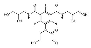 N,N'-bis(2,3-dihydroxypropyl)-5-[N-(2-hydroxyethyl) (2-chloroacetamido)]-2,4,6-triiodoisopthalamide结构式