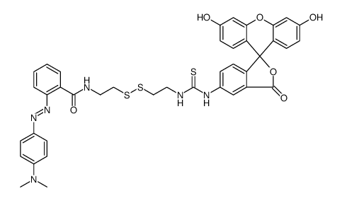 Benzamide, N-[2-[[2-[[[(3',6'-dihydroxy-3-oxospiro[isobenzofuran-1(3H),9'-[9H]xanthen]-5-yl)amino]thioxomethyl]amino]ethyl]dithio]ethyl]-2-[2-[4-(dimethylamino)phenyl]diazenyl]结构式