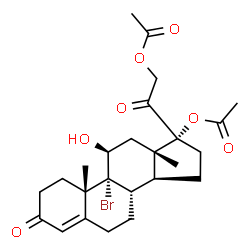 9-Bromo-11,17,21-trihydroxypregn-4-ene-3,20-dione17,21-diacetate结构式