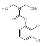 2-溴-3-氯-N,N-二乙基氨基甲酸苯酯结构式