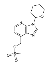 6-(methanesulfonyloxymethyl)-9-(tetrahydropyran-2-yl)purine结构式
