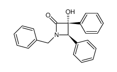 cis-3,4-diphenyl-1-benzyl-3-hydroxyazetidin-2-one Structure