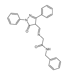 N-Benzyl-2-{[1-(5-oxo-1,3-diphenyl-4,5-dihydro-1H-pyrazol-4-yl)-meth-(E)-ylidene]-amino}-acetamide结构式