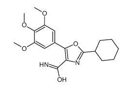 2-cyclohexyl-5-(3,4,5-trimethoxyphenyl)-1,3-oxazole-4-carboxamide结构式