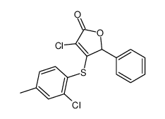 4-chloro-3-(2-chloro-4-methylphenyl)sulfanyl-2-phenyl-2H-furan-5-one Structure