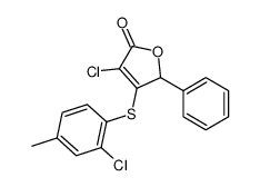 4-chloro-3-(2-chloro-4-methylphenyl)sulfanyl-2-phenyl-2H-furan-5-one结构式