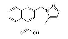 4-Quinolinecarboxylic acid, 2-[(5-methyl-1H-pyrazol-1-yl)methyl]结构式