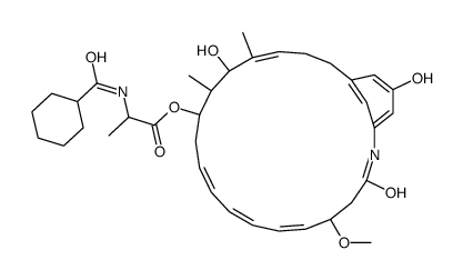 [(4E,10Z,12E,14E)-6,22-dihydroxy-16-methoxy-5,7-dimethyl-18-oxo-19-azabicyclo[18.3.1]tetracosa-1(24),4,10,12,14,20,22-heptaen-8-yl] 2-(cyclohexanecarbonylamino)propanoate结构式