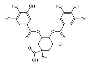 1,5-dihydroxy-3,4-bis[(3,4,5-trihydroxybenzoyl)oxy]cyclohexane-1-carboxylic acid结构式