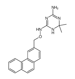 N-(4-amino-6,6-dimethyl-1,6-dihydro-[1,3,5]triazin-2-yl)-O-phenanthren-3-ylmethyl-hydroxylamine结构式