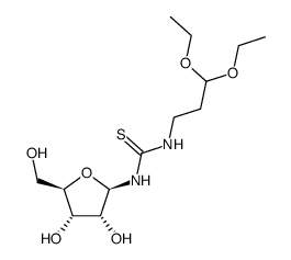 1-(3,3-diethoxypropyl)-3-[(2R,3R,4R,5R)-3,4-dihydroxy-5-(hydroxymethyl )oxolan-2-yl]thiourea Structure