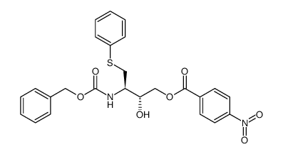 (2R,3R)-3-(((benzyloxy)carbonyl)amino)-2-hydroxy-4-(phenylthio)butyl 4-nitrobenzoate Structure