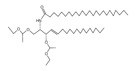(2R,3S,4E)-1,3-di-O-(1-ethoxyethyl)-N-tetracosanyl-2-amino-4-octadecene-1,3-diol结构式