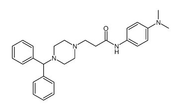 1-Piperazinepropanamide, N-(4-(dimethylamino)phenyl)-4-(diphenylmethyl )-结构式