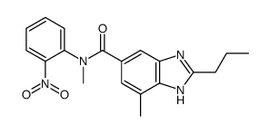 N,7-dimethyl-N-(2-nitrophenyl)-2-propyl-3H-benzimidazole-5-carboxamide结构式