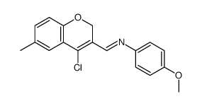 [1-(4-Chloro-6-methyl-2H-chromen-3-yl)-meth-(E)-ylidene]-(4-methoxy-phenyl)-amine结构式