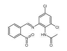 N-(2,4-dichloro-6-((2-nitrobenzylidene)amino)phenyl)acetamide结构式