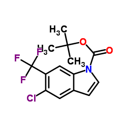 1-Boc-5-氯-6-三氟甲基-1h-吲哚结构式